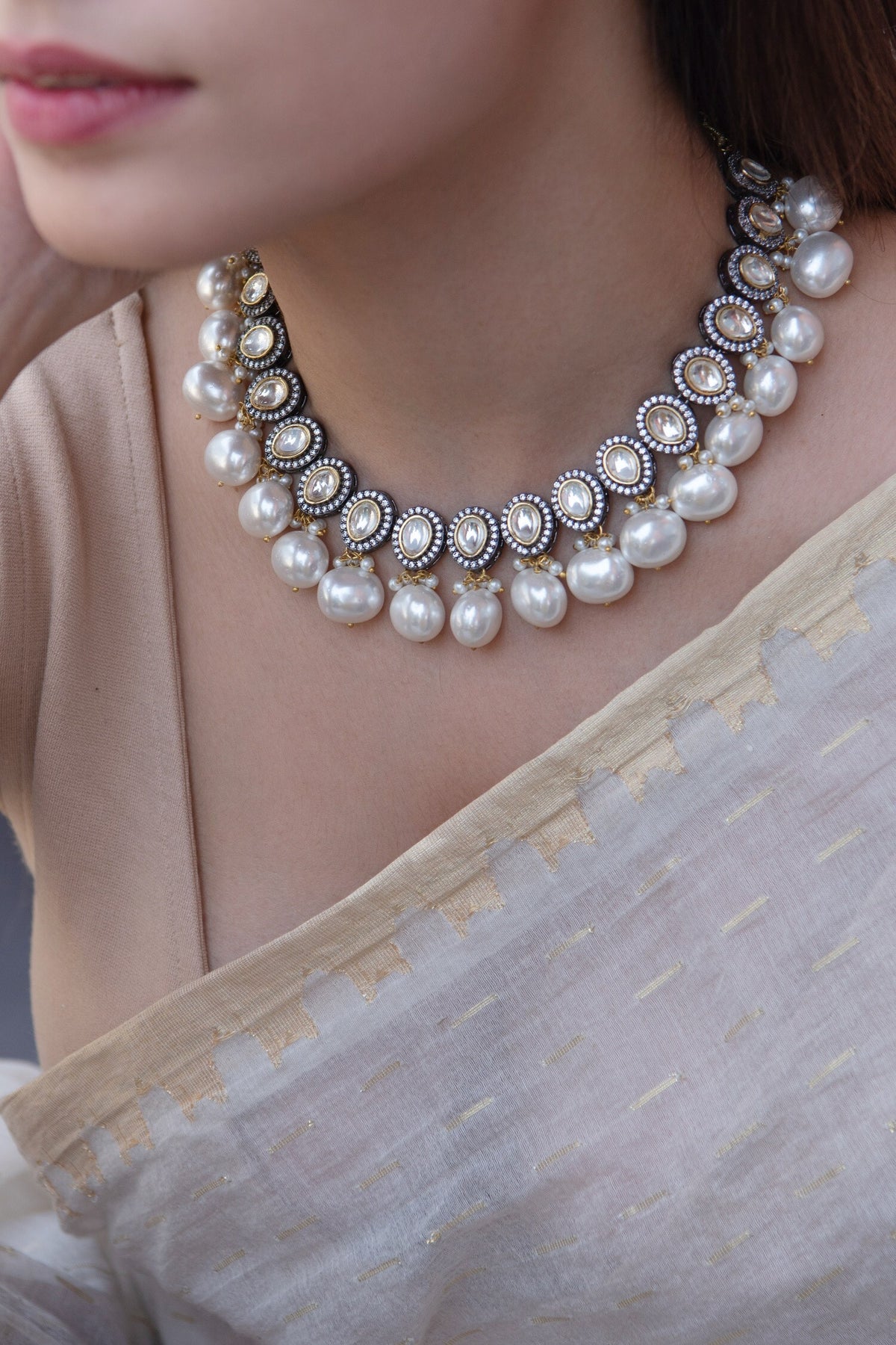 Polki & Pearl Necklace 