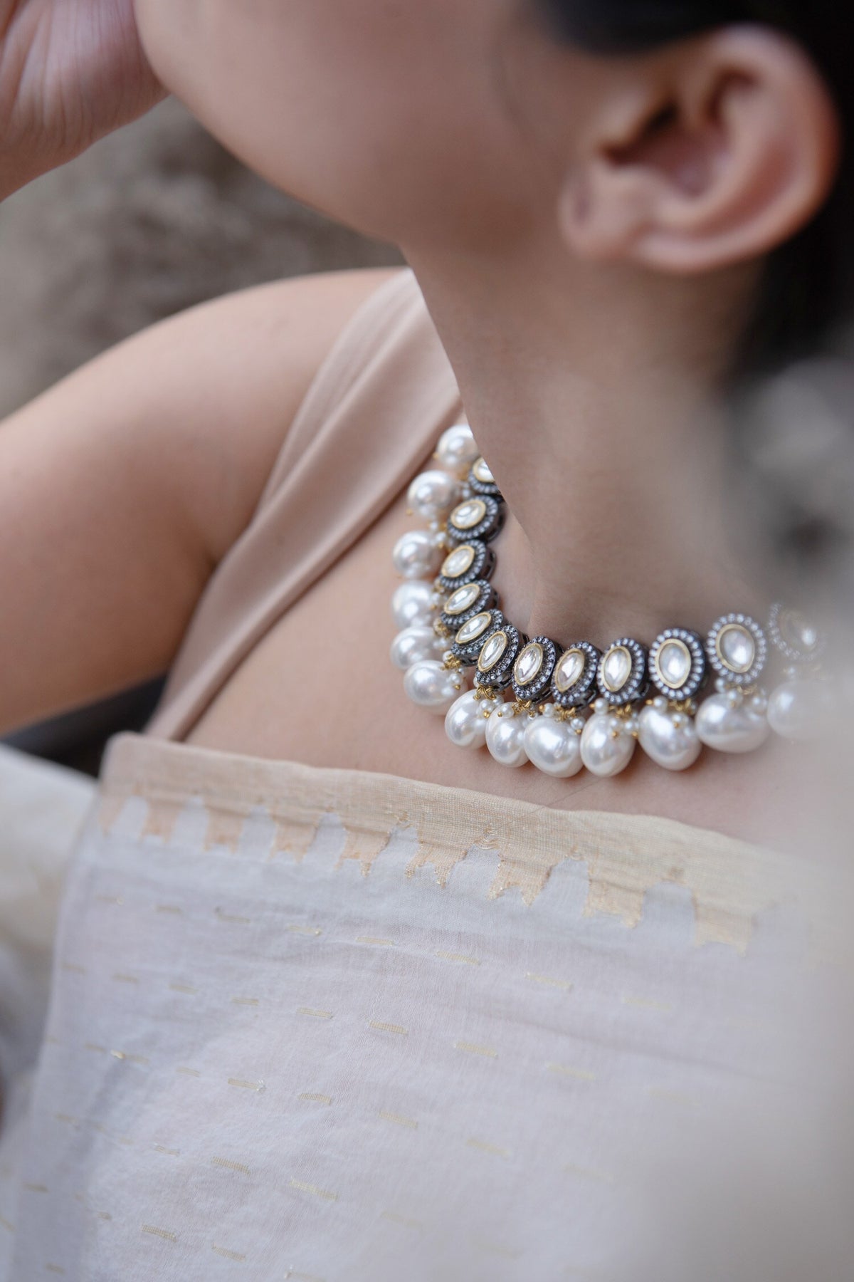Polki & Pearl Necklace 