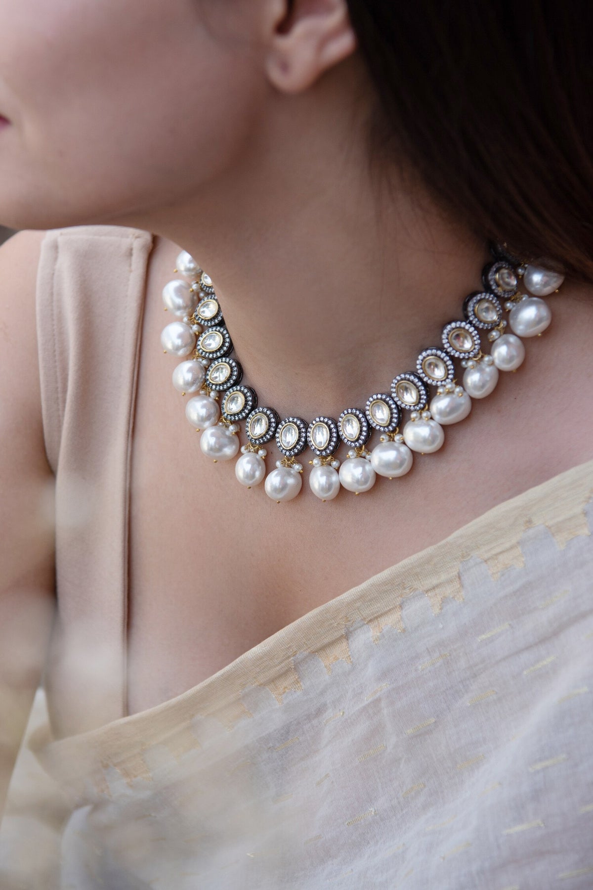 Polki & Pearl Necklace 