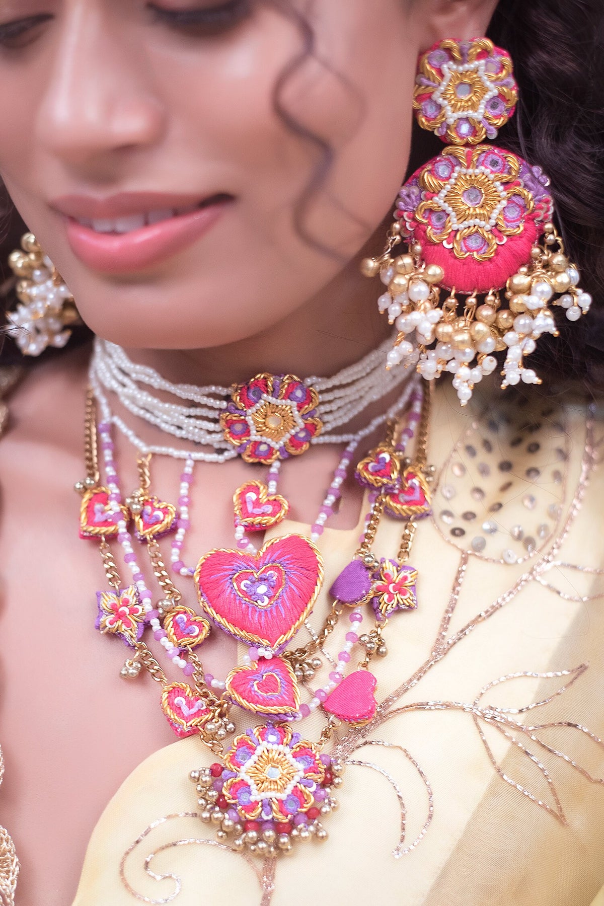 Bead Layered Necklace Set 