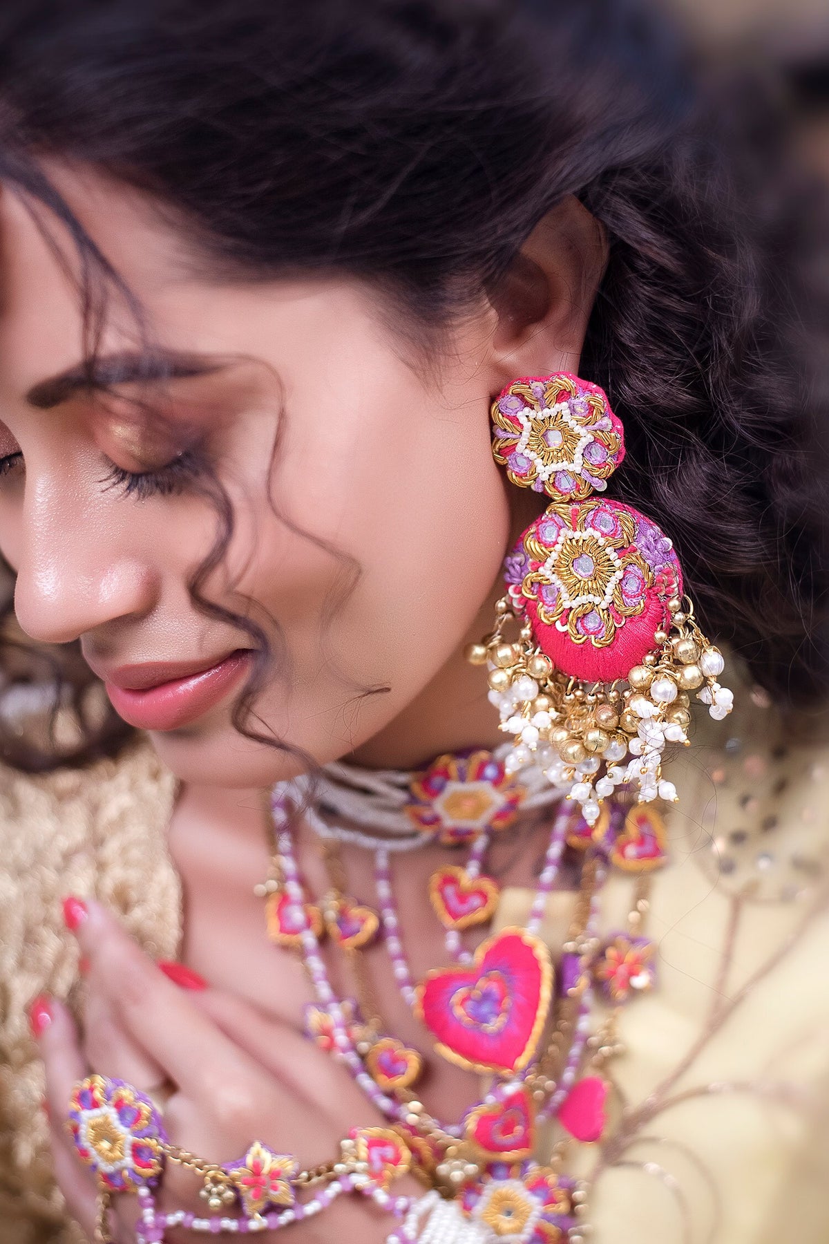 Bead Layered Necklace Set 
