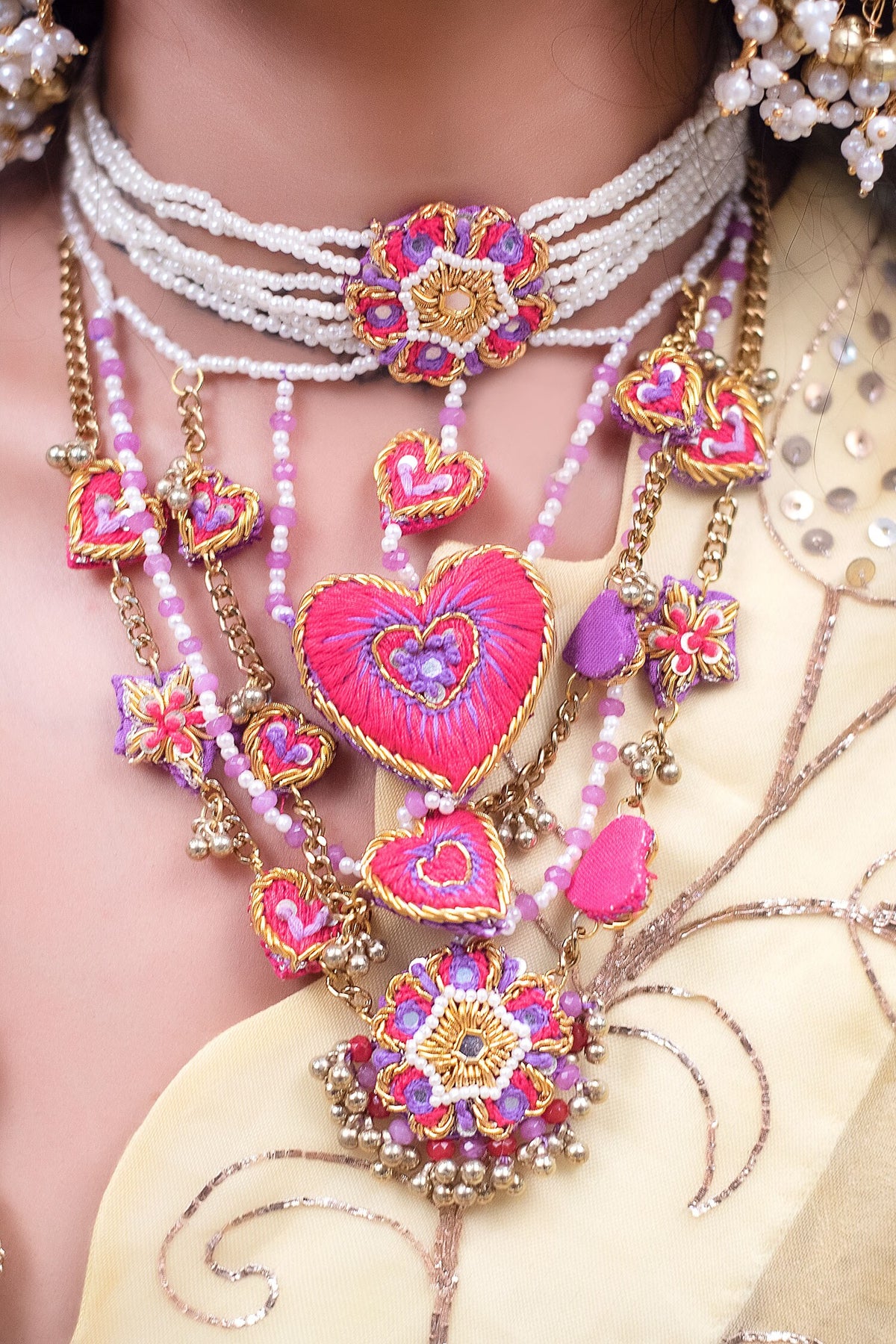 Bead Layered Necklace Set 