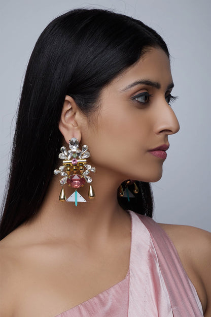Structured stone earrings 