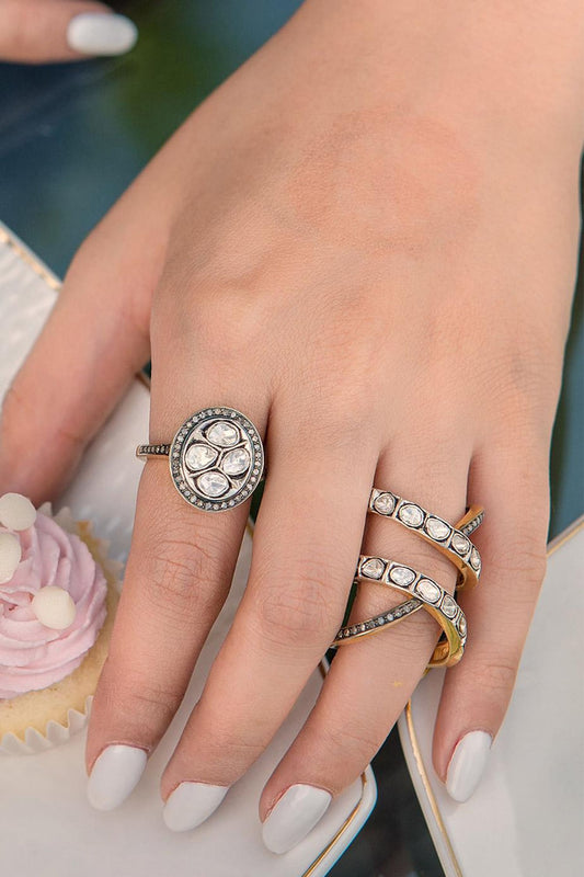 Polki Studded Ring Single Pc 