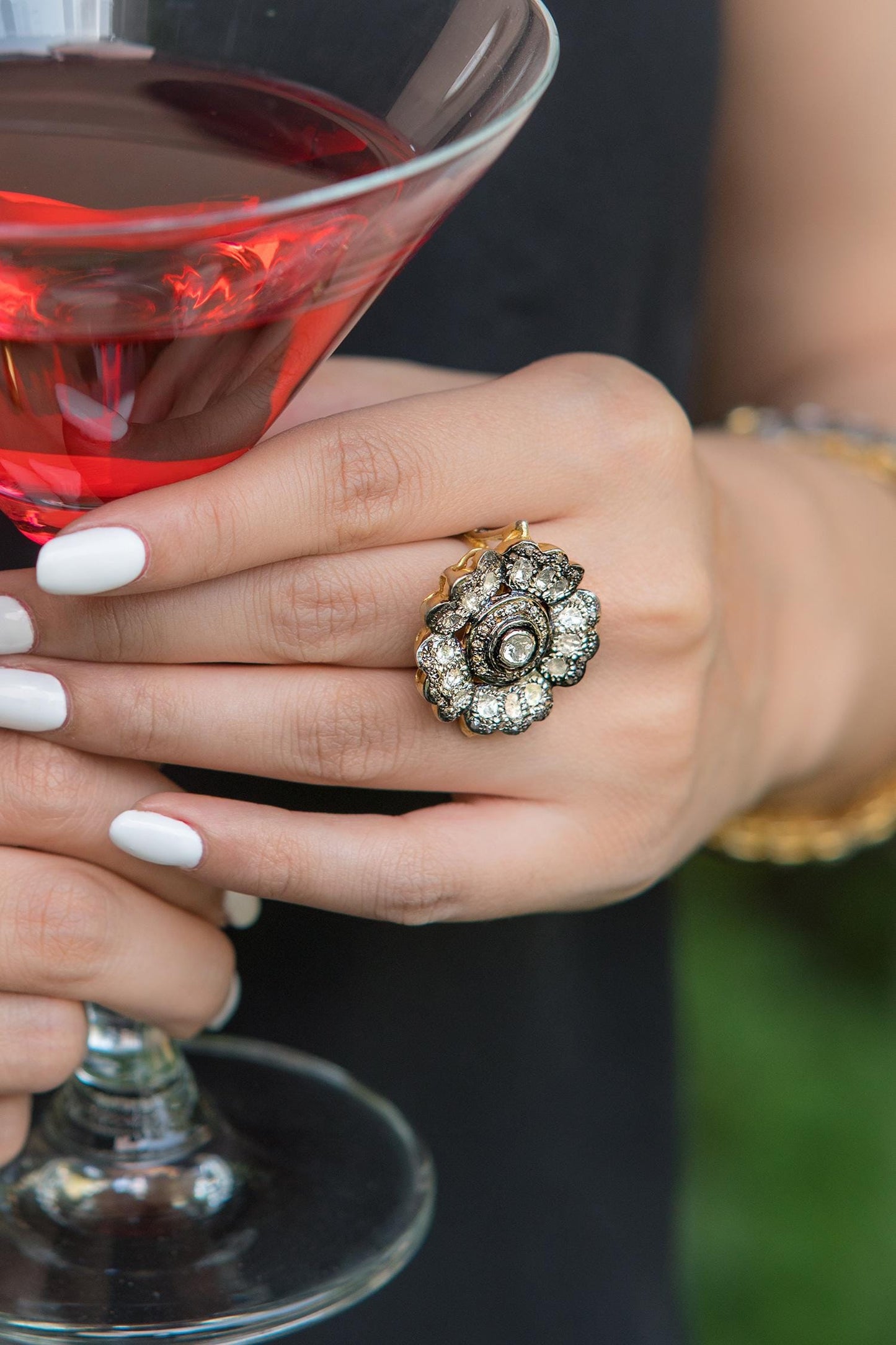 Floral Uncut Diamond Ring 