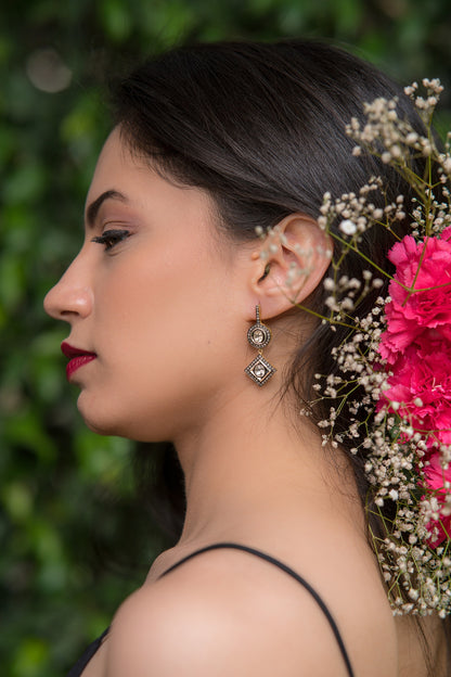 Geometric Uncut Diamond Danglers 