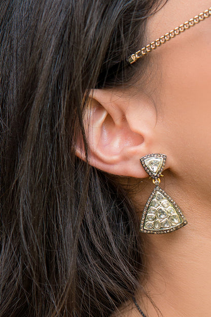 Triangle Uncut Diamond Danglers 