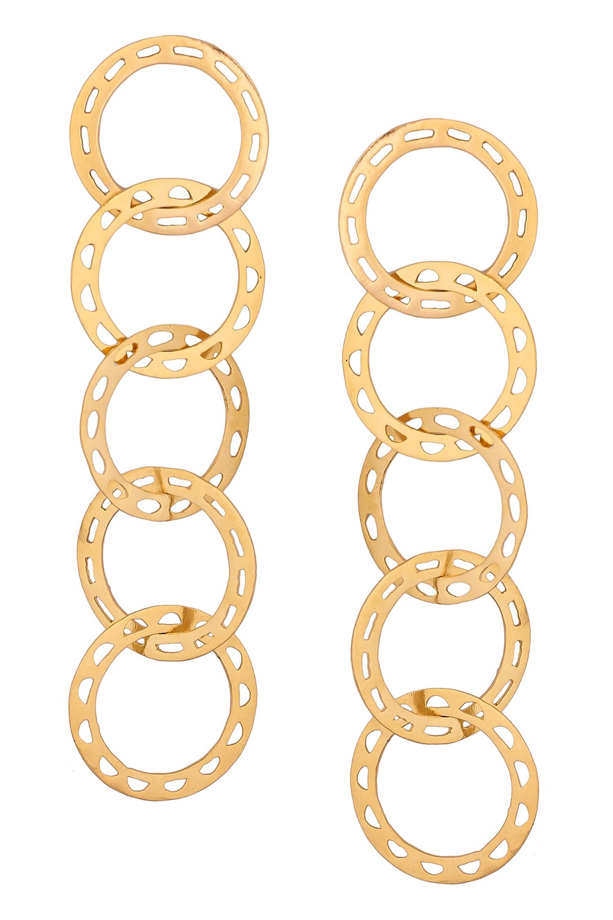 Tiered Link Long Earrings 