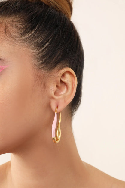 Mia Enamelled Hoops 