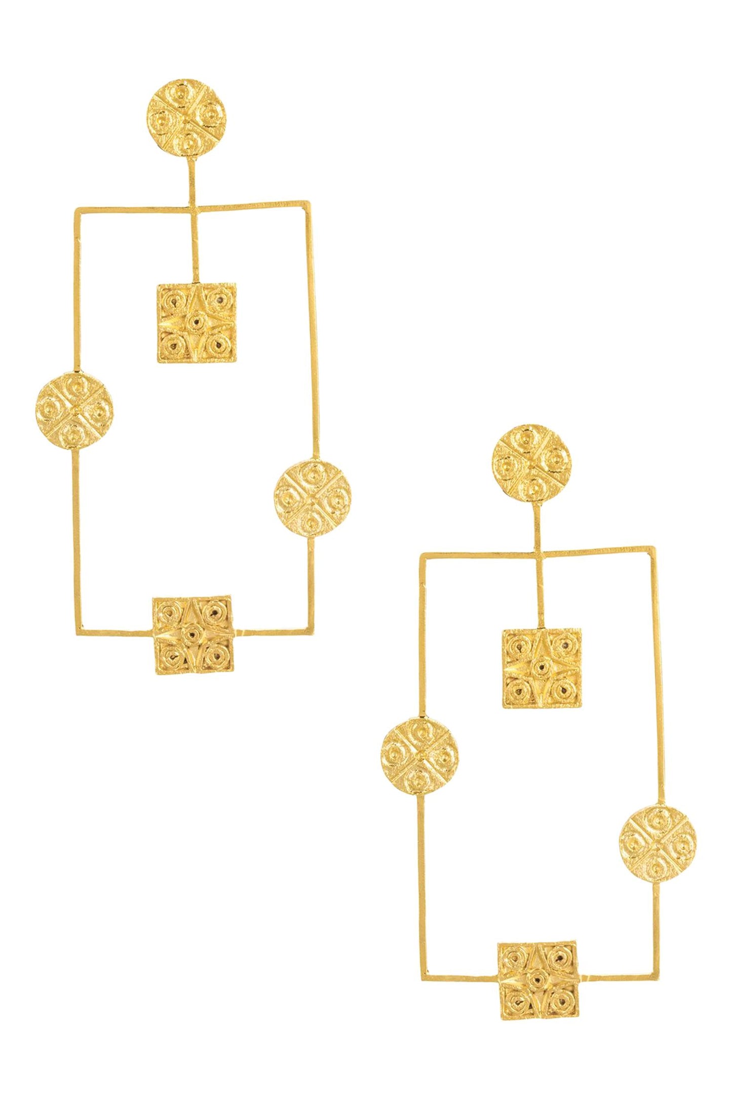 Geometric Hammered Earrings 