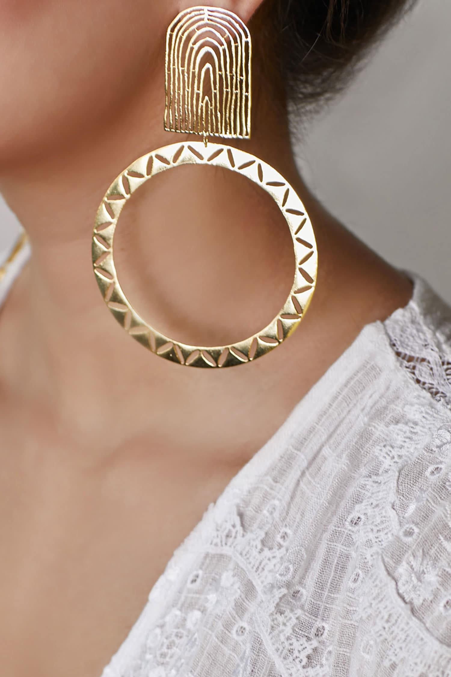 Cutwork Hoop Danglers 