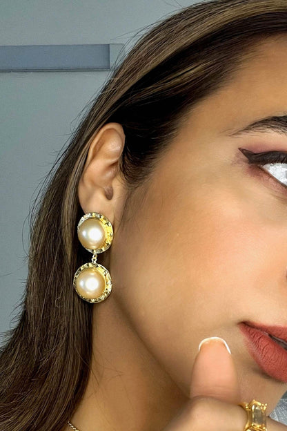 Sangria Pearl Tiered Dangler Earrings 