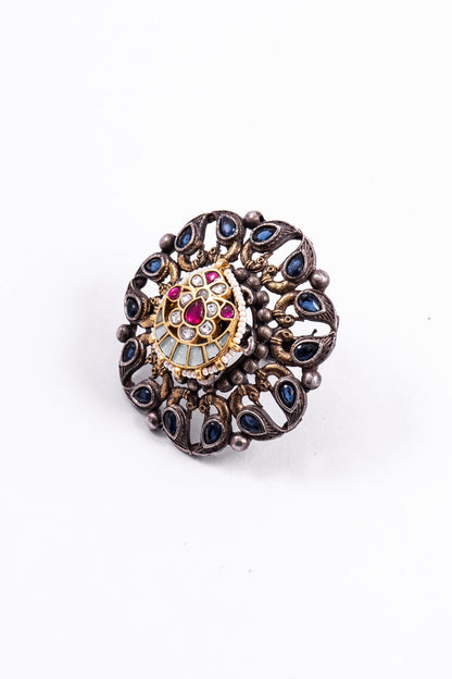 Jadau Kundan Bird Motif Ring 