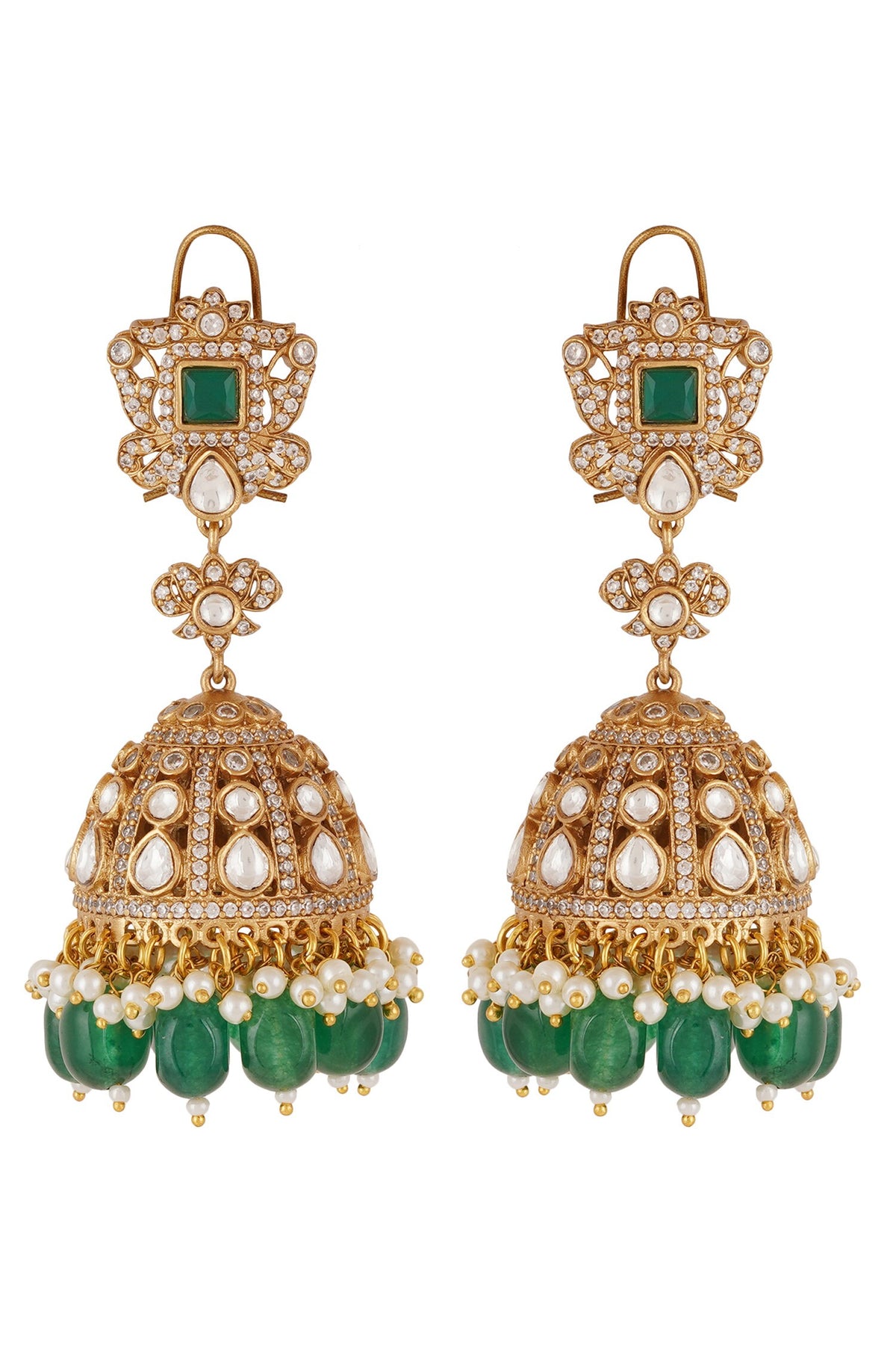 Kundan Embellished Jhumkas 