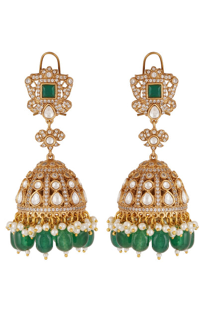 Kundan Embellished Jhumkas 