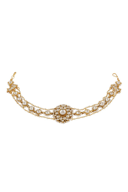 Floral Kundan Embellished Sheeshpatti 