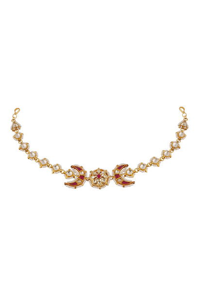 Crescent Kundan Embellished Sheeshpatti 