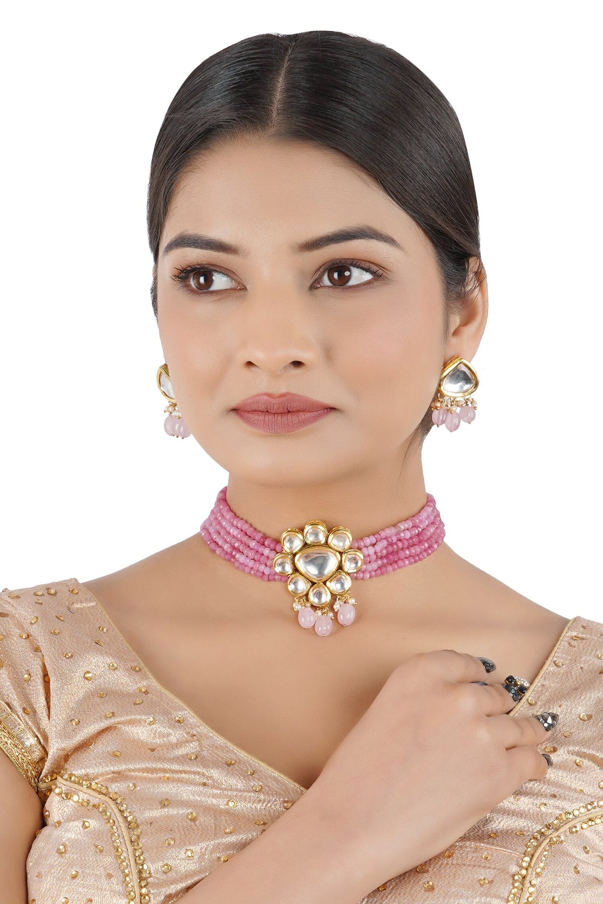 Bead Embellished Necklace Set 
