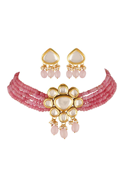 Bead Embellished Necklace Set 