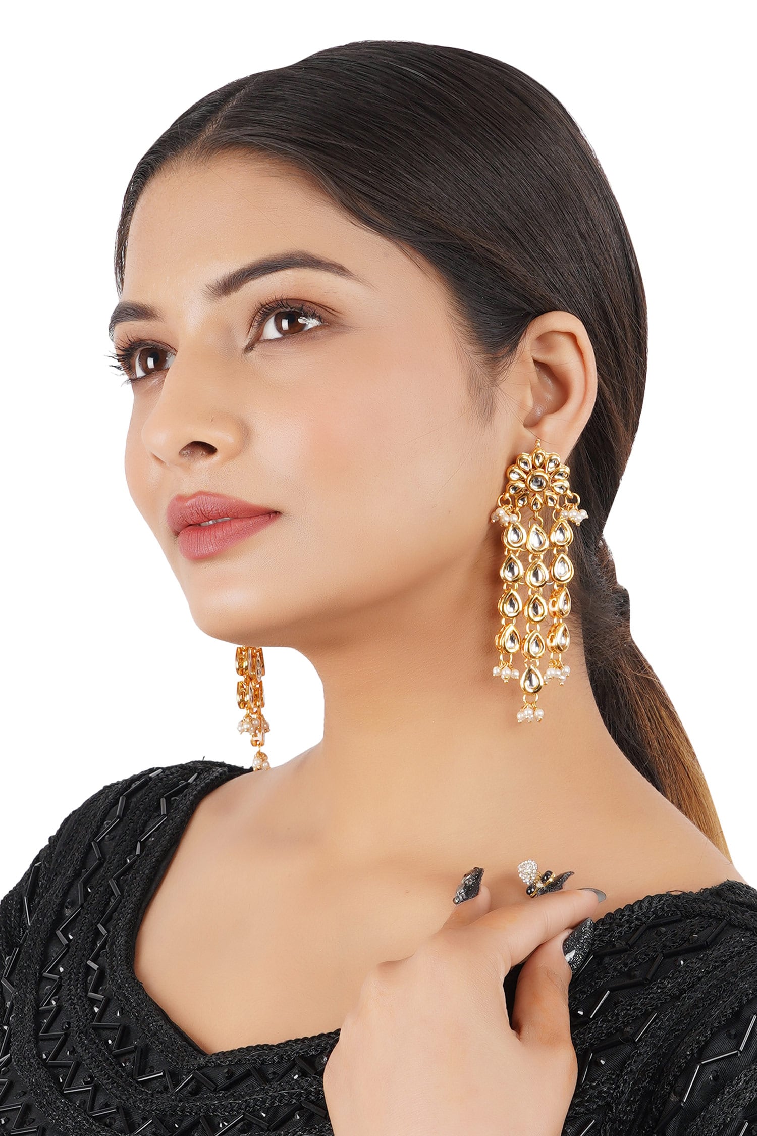 Stone Studded Dangler Earrings 