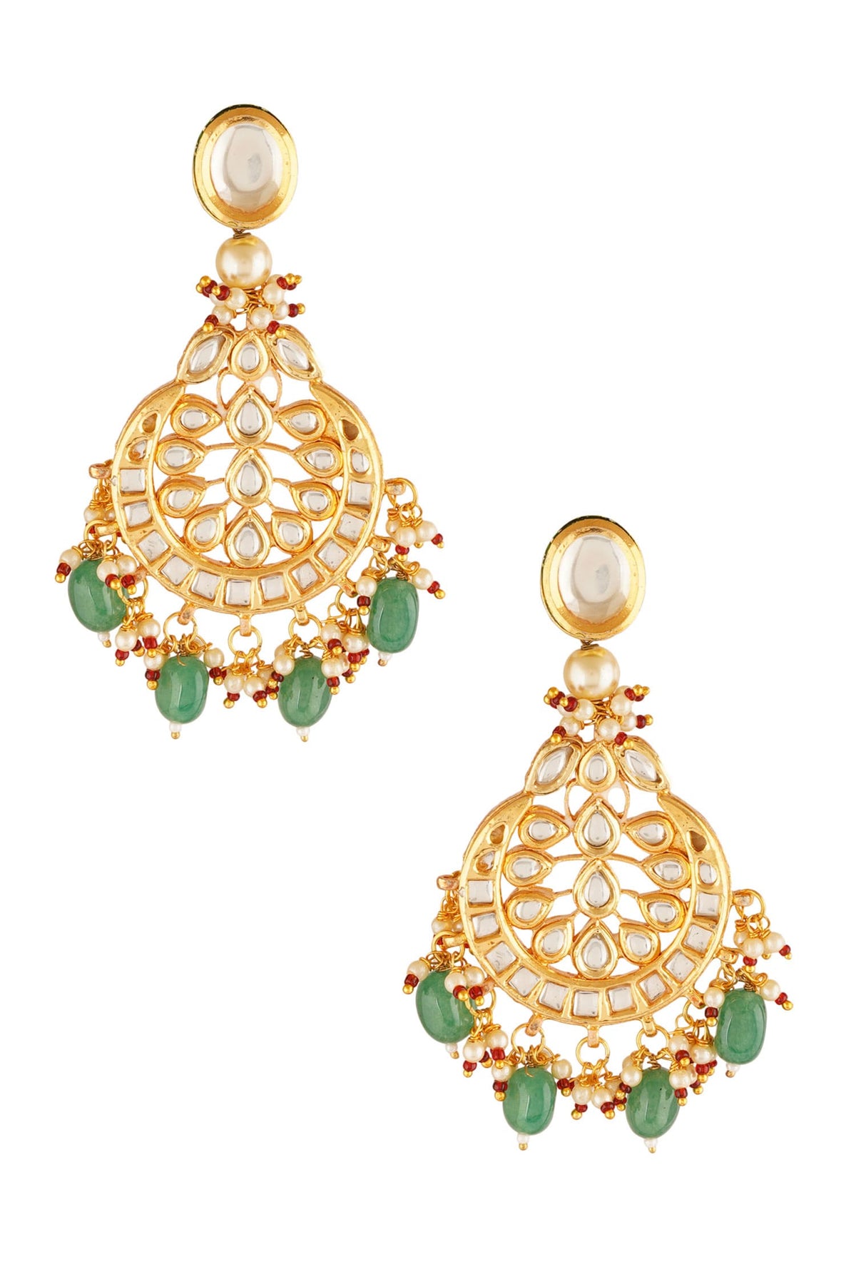 Kundan Stone Chandbali Earrings 