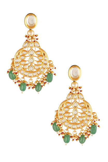Kundan Stone Chandbali Earrings 