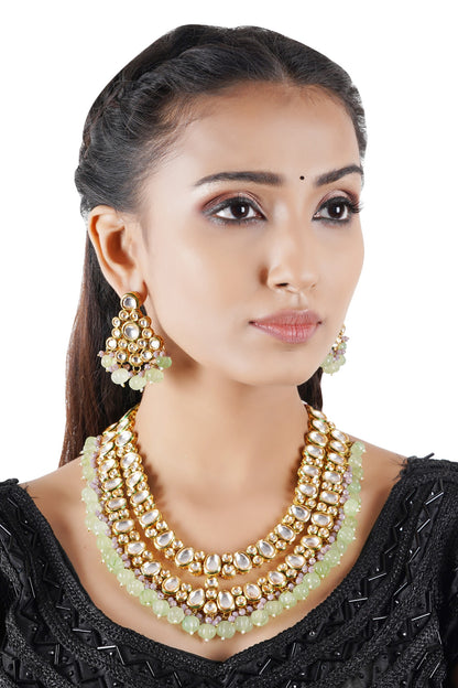 Kundan Layered Necklace Set 