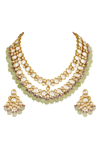 Kundan Layered Necklace Set 