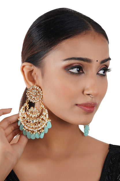 Kundan Bead Drop Chandbalis 