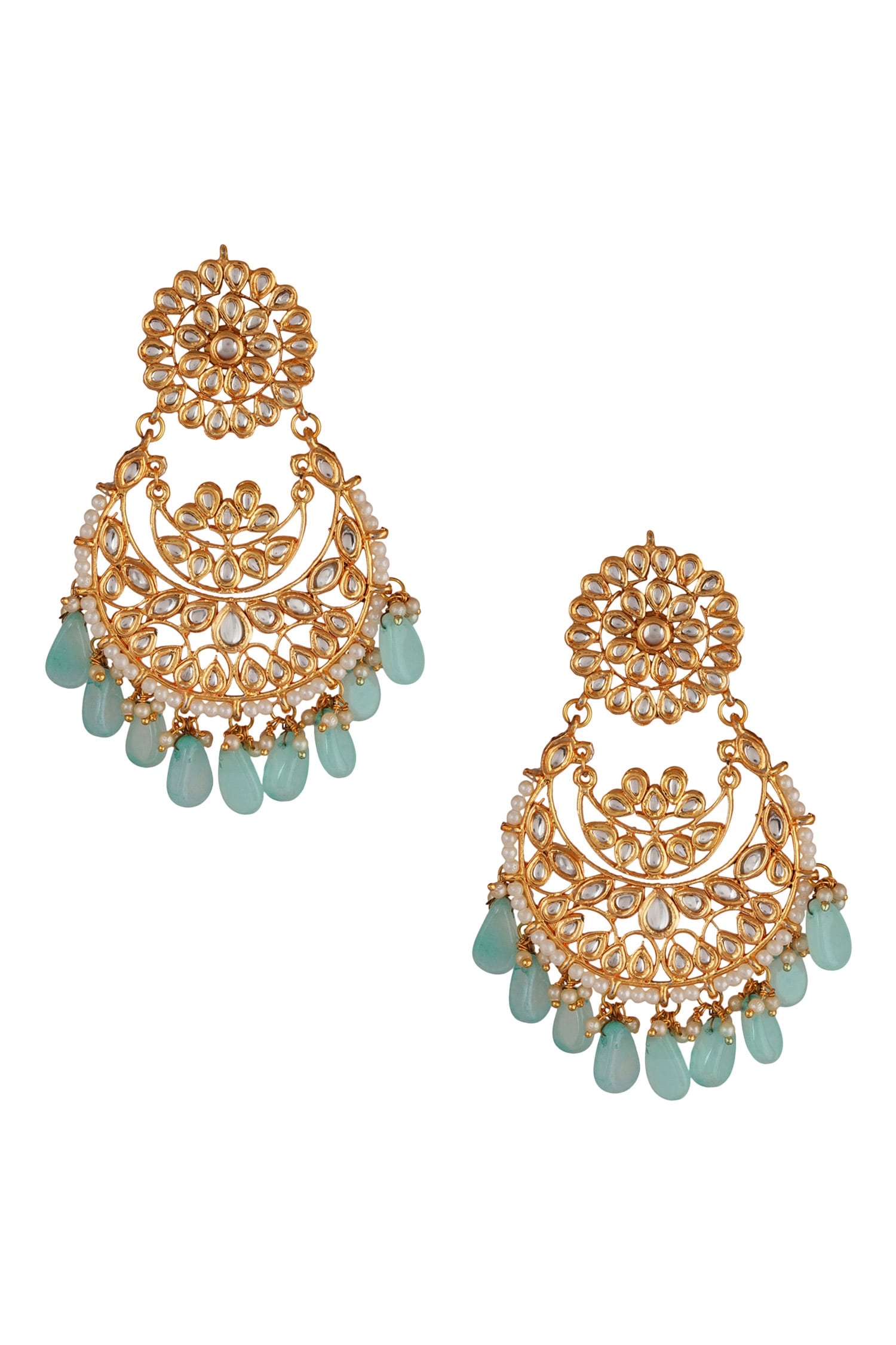 Kundan Bead Drop Chandbalis 