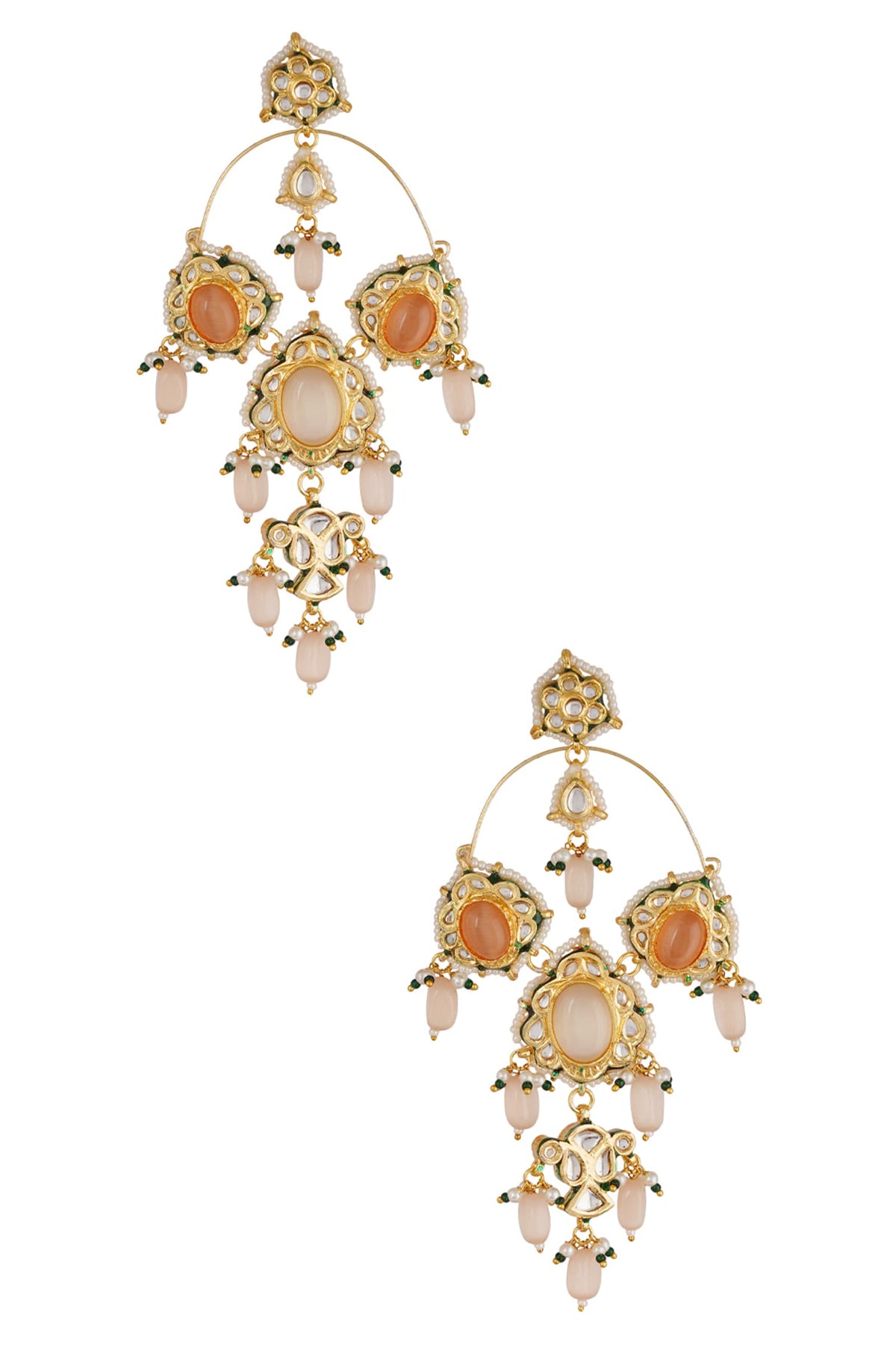 Kundan Bead Drop Chandeliers 