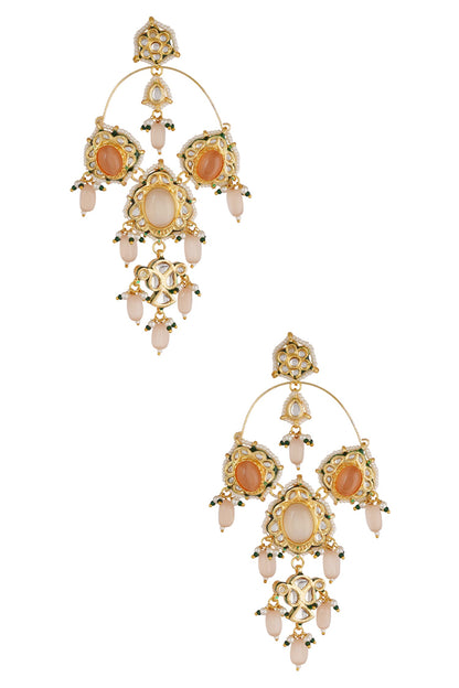 Kundan Bead Drop Chandeliers 
