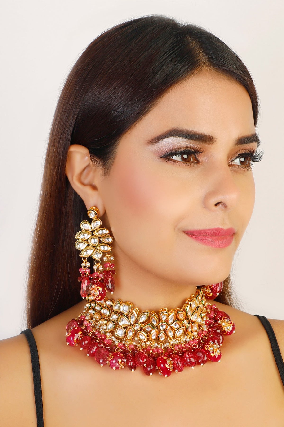 Kundan Bead Drop Choker Set 