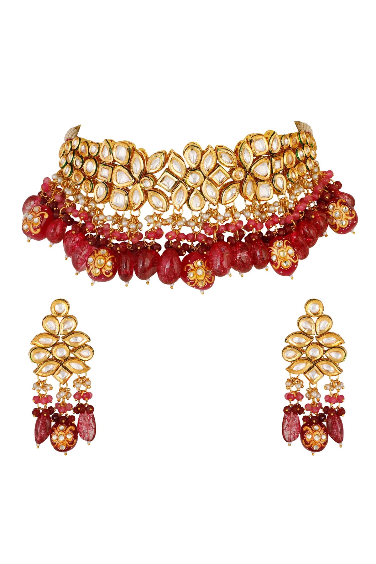 Kundan Bead Drop Choker Set 