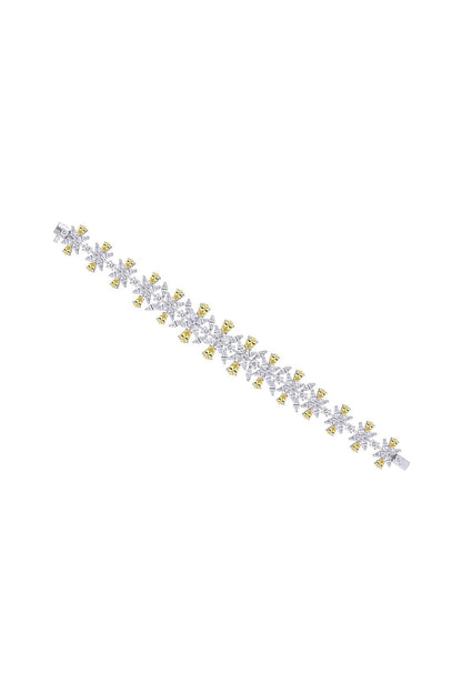 Swarovski Floral Embellished Cuff Bracelet 