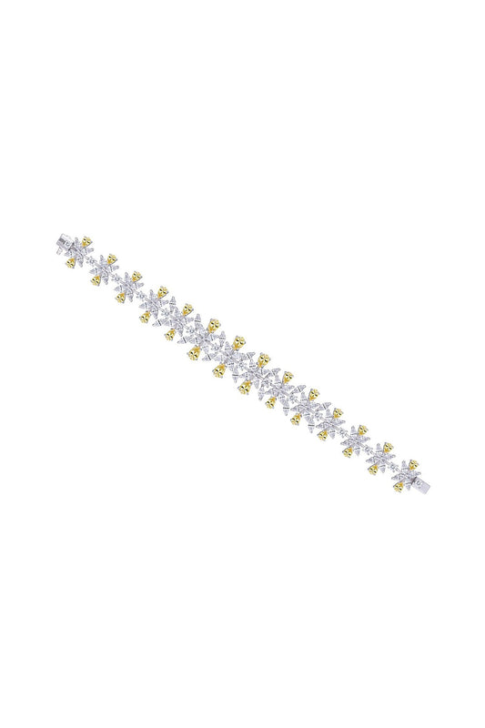 Swarovski Floral Embellished Cuff Bracelet 