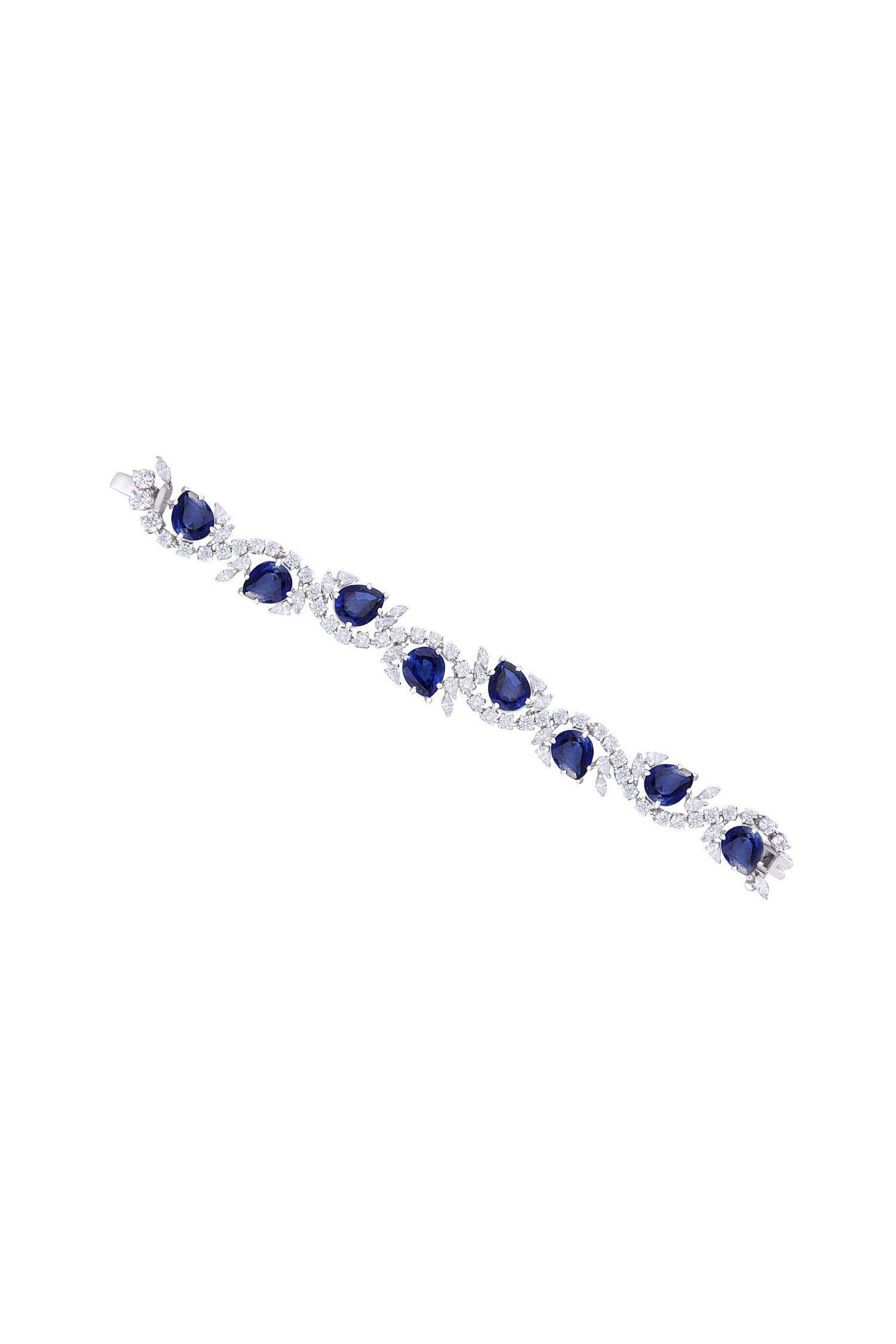 Pear Shaped Swarovski Embellished Cuff Bracelet 