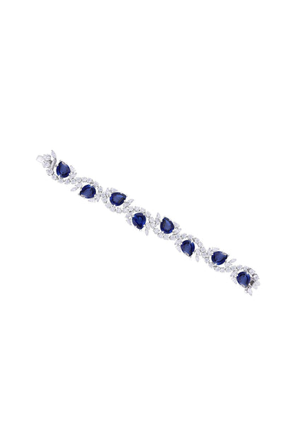 Pear Shaped Swarovski Embellished Cuff Bracelet 