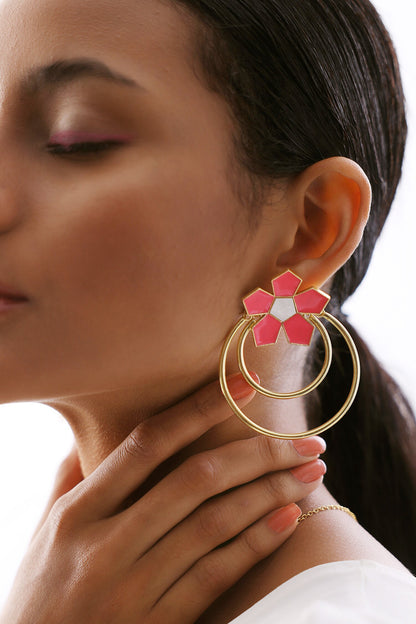 Calendine Floral Pattern Earrings 