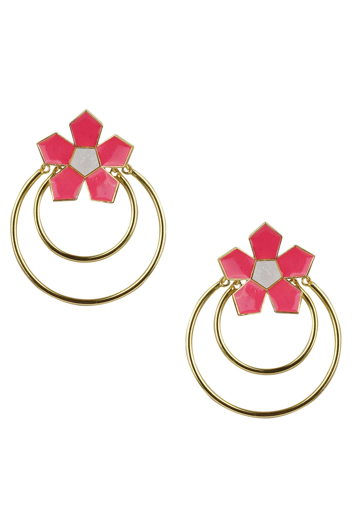 Calendine Floral Pattern Earrings 