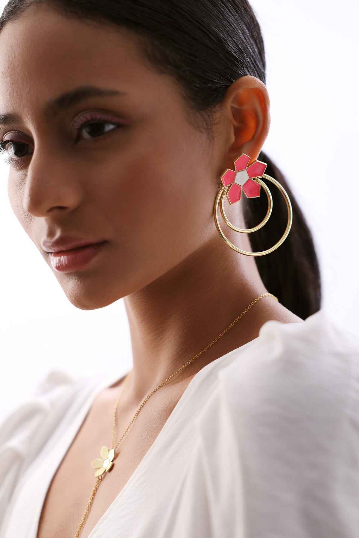 Calendine Floral Pattern Earrings 