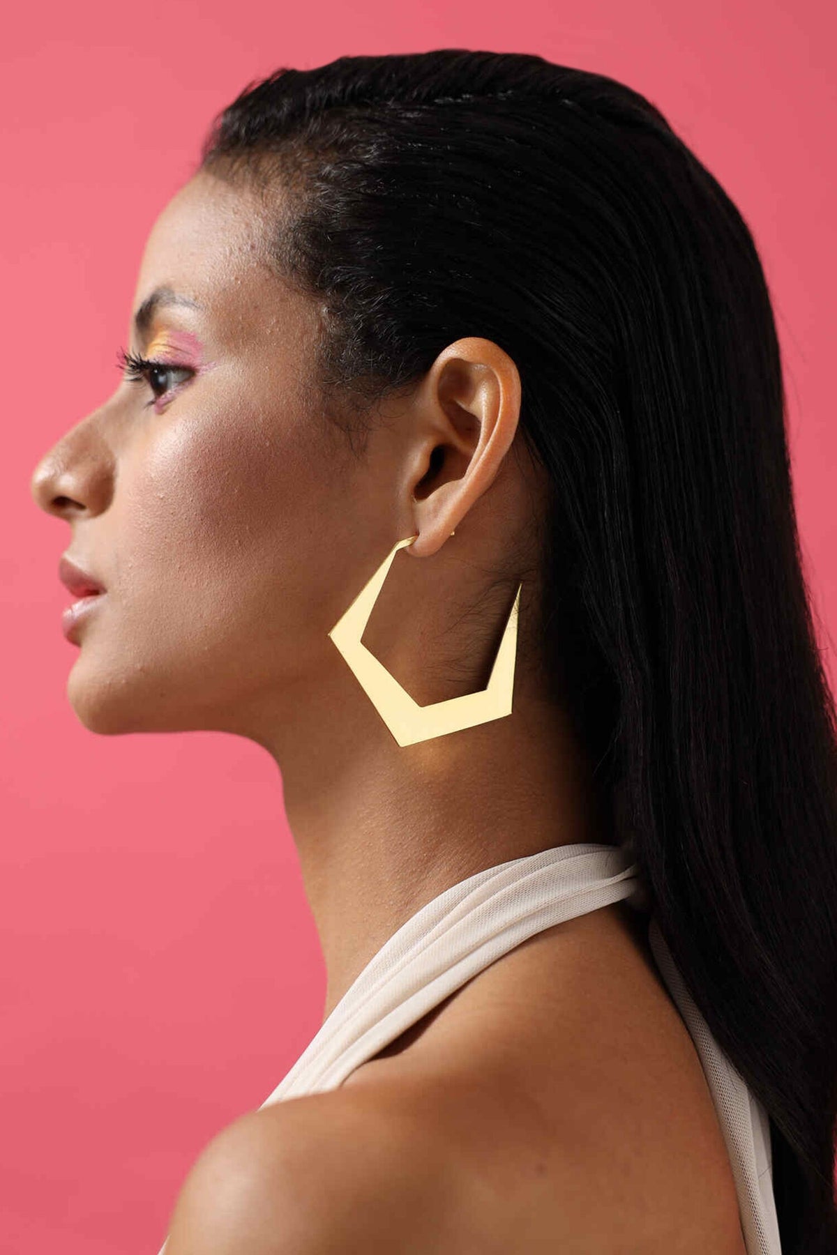 Espoir Geometric Pattern Hoops 