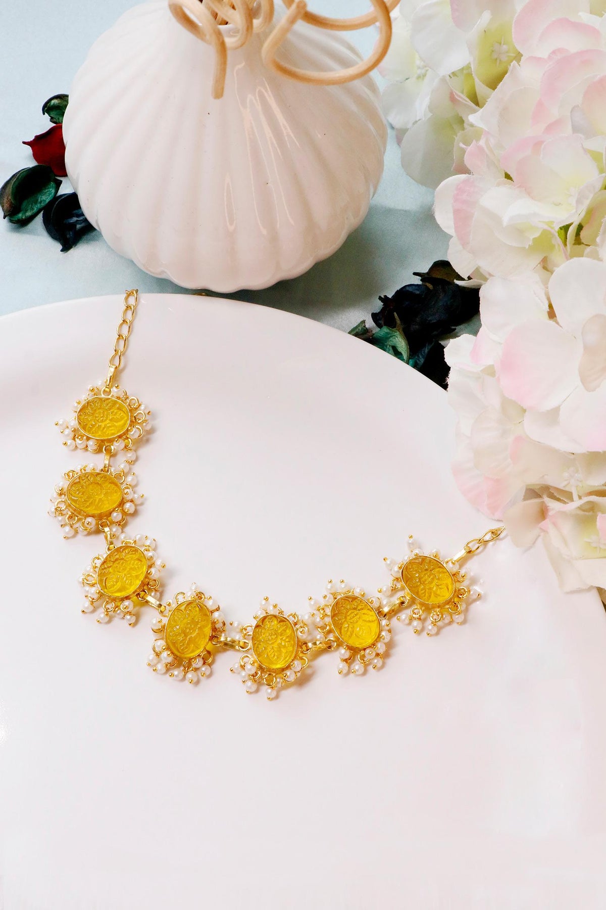 Gold & Yellow Stone Necklace 