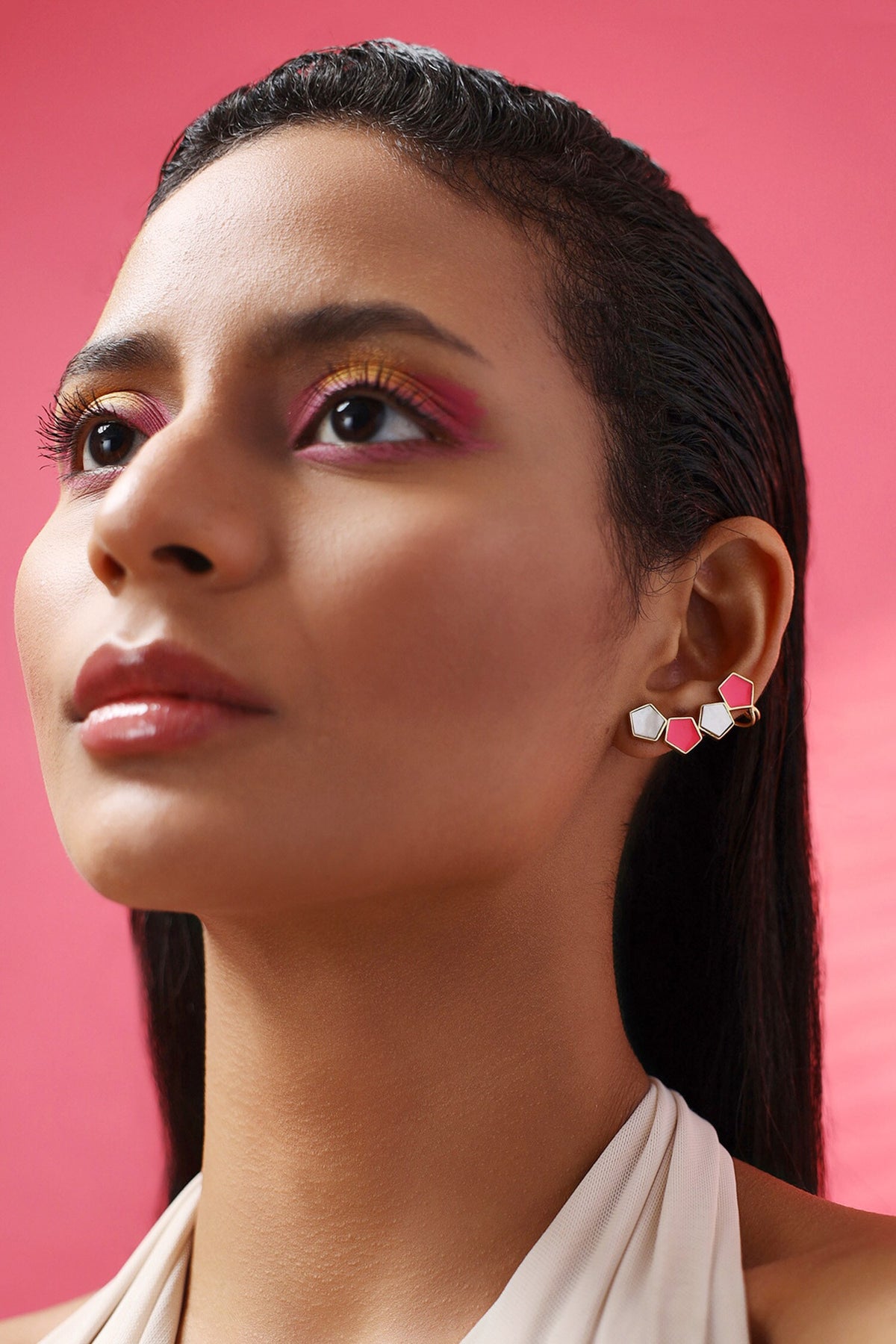 Arlo Geometric Pattern Embellished Earrings 