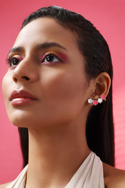 Arlo Geometric Pattern Embellished Earrings 