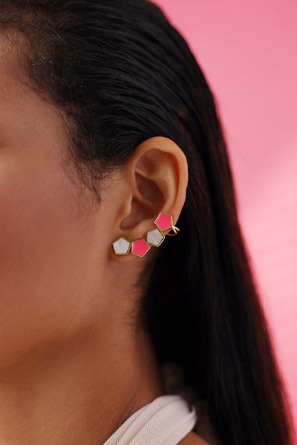 Arlo Geometric Pattern Embellished Earrings 