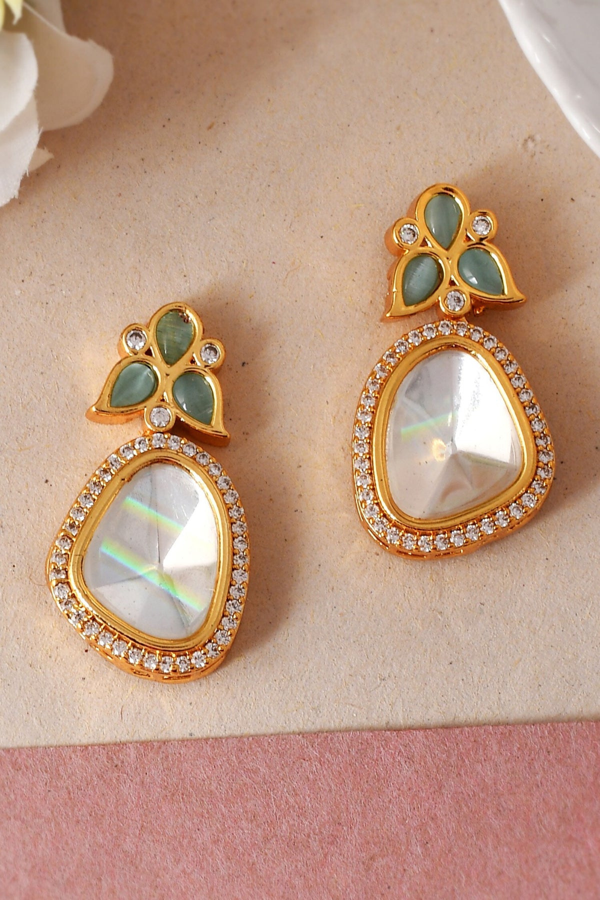 Embellished Polki Stone Earrings 