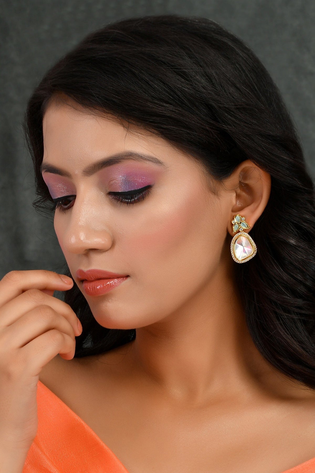 Embellished Polki Stone Earrings 