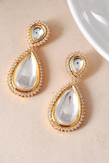 Tear Drop Embellished Drop Earrings 