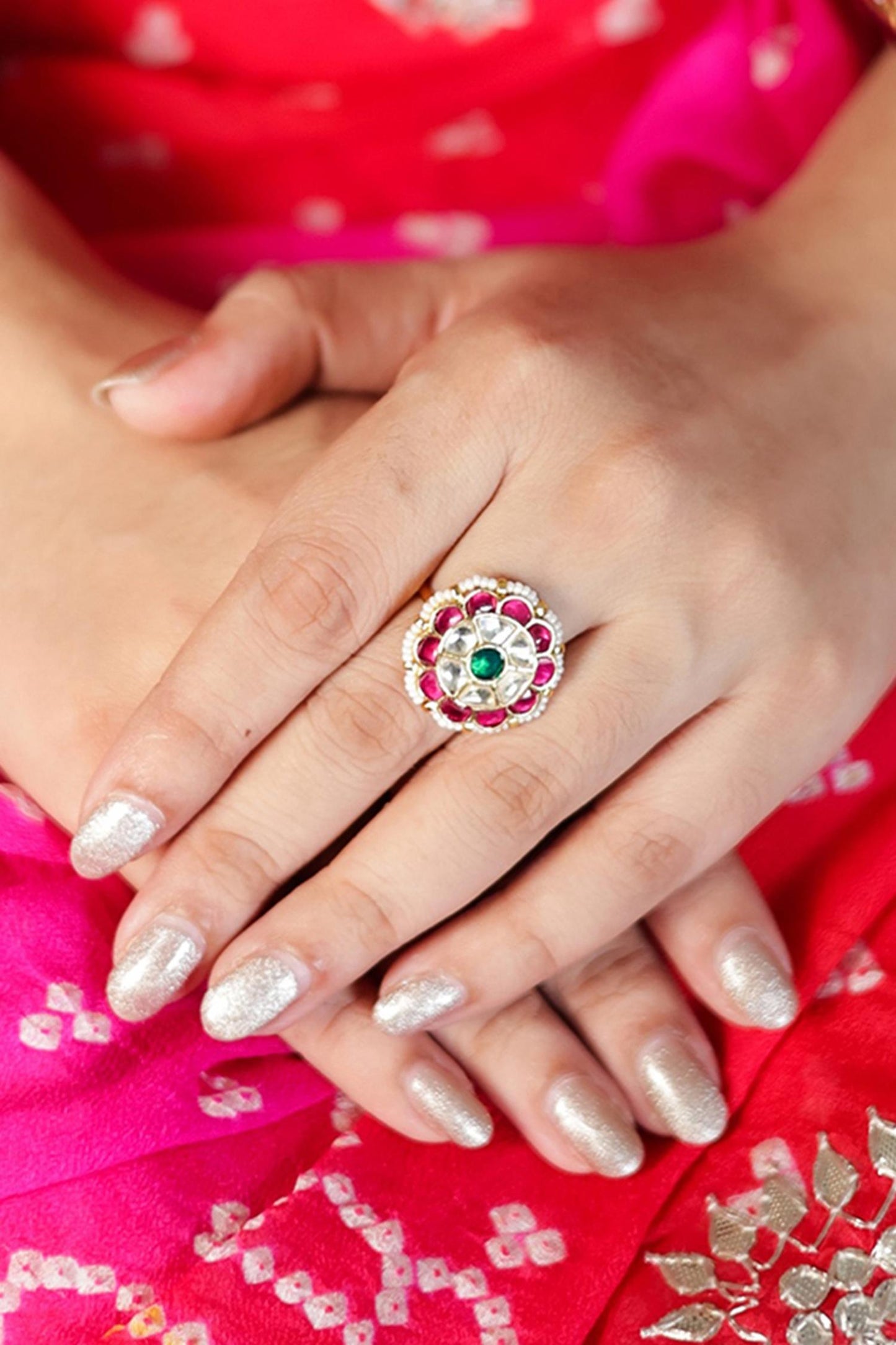 Ruby Embellished Ring 